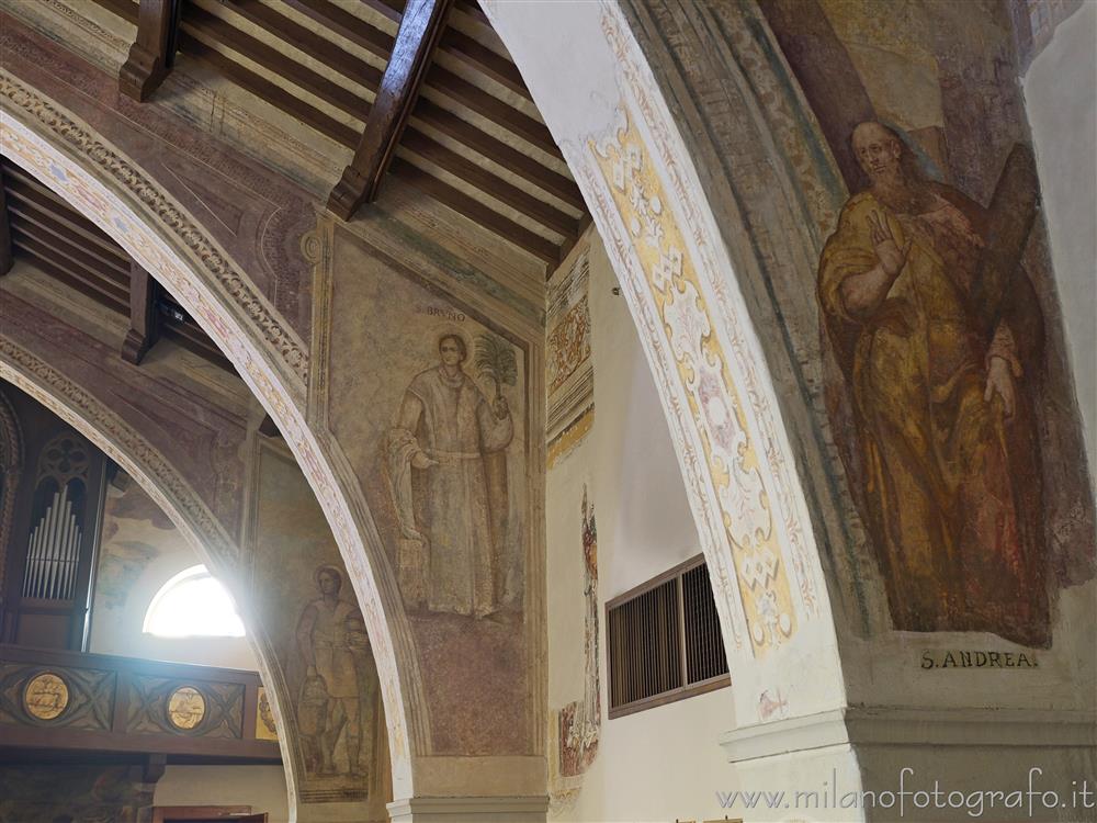 Trezzano sul Naviglio (Milan, Italy) - Frescoed arches in the Church of Sant'Ambrogio